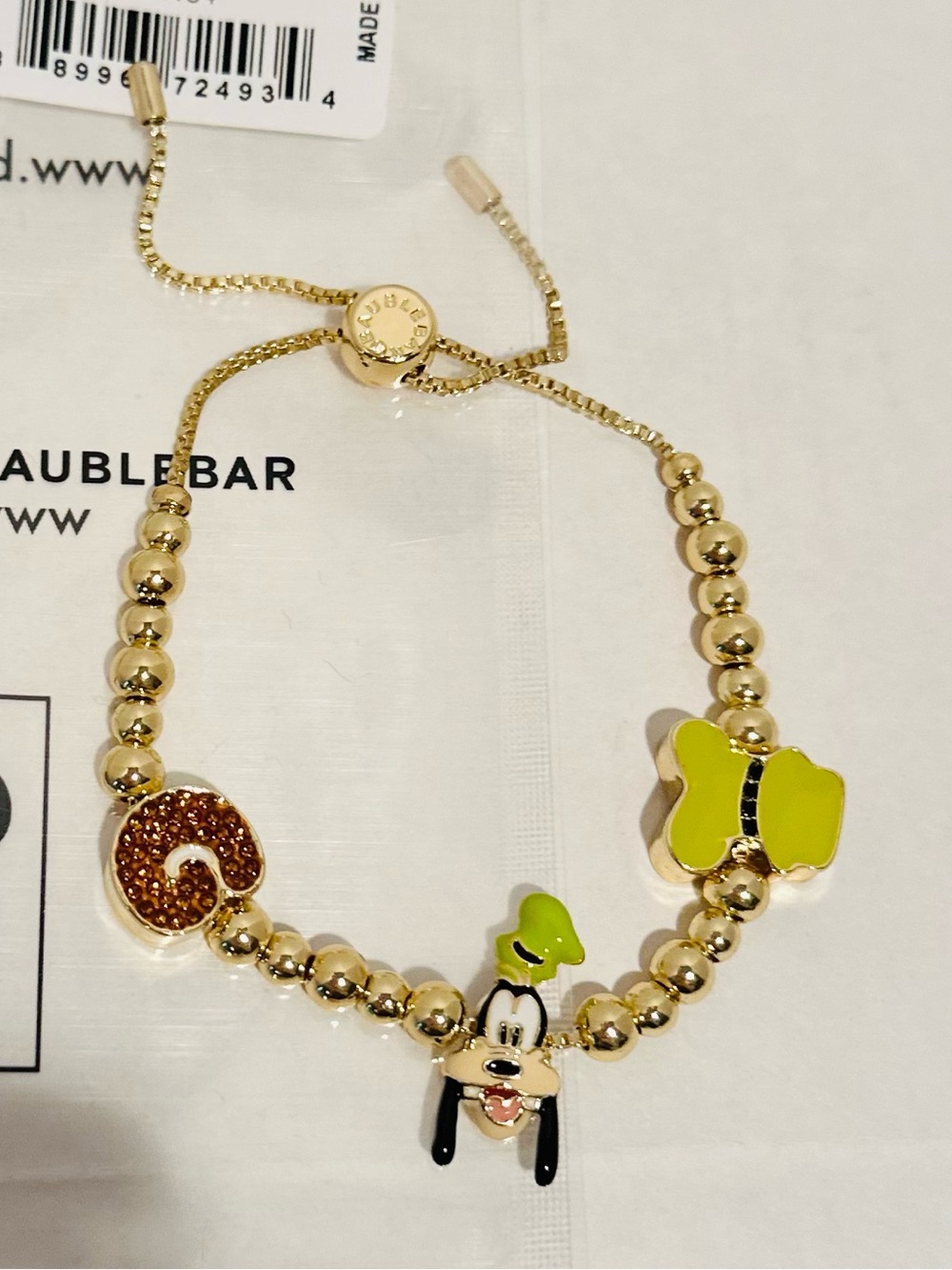 Baublebar NWT Disney Goofy Pisa Charm Bracelet